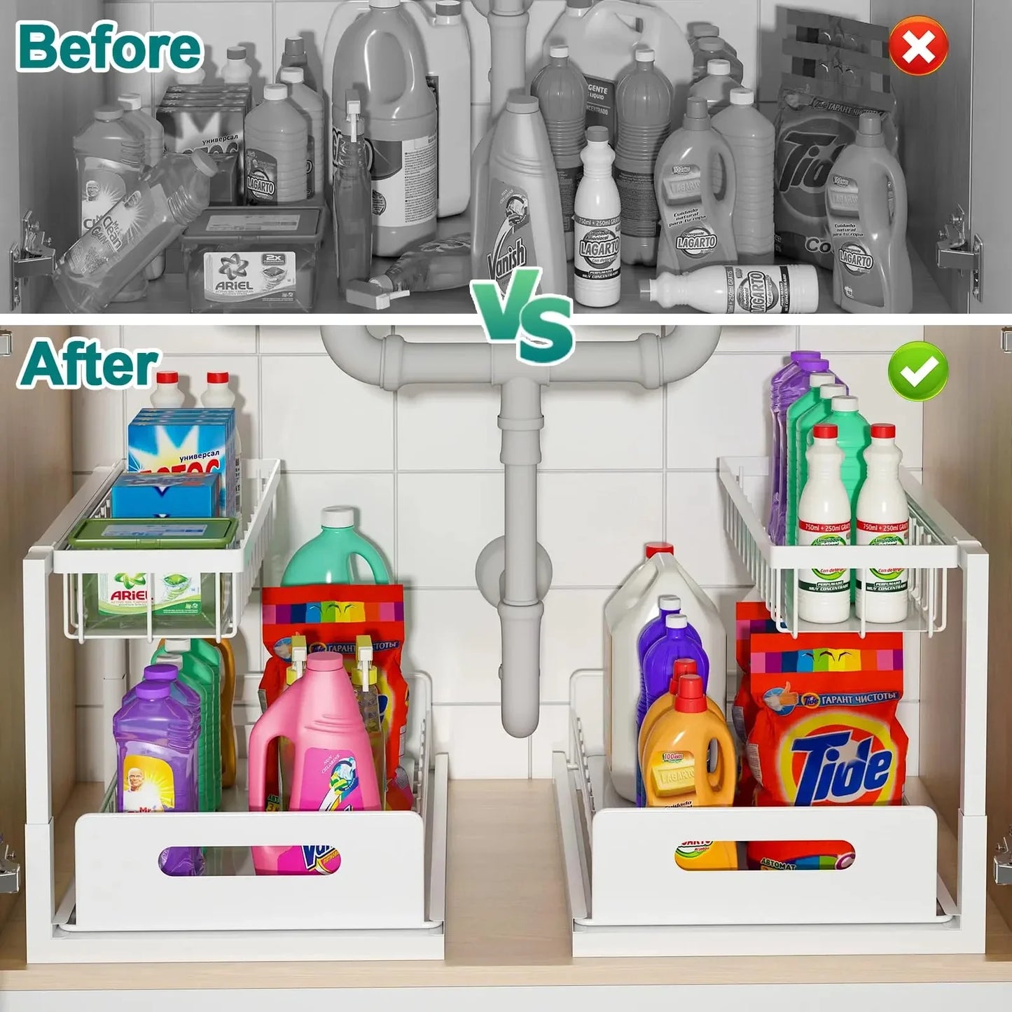 You’re wasting half the space under your sink.