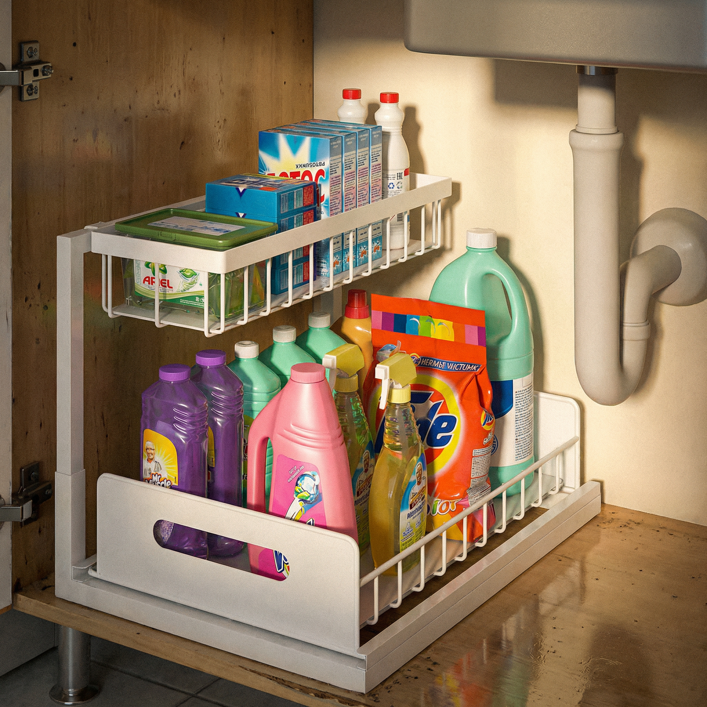 You’re wasting half the space under your sink.